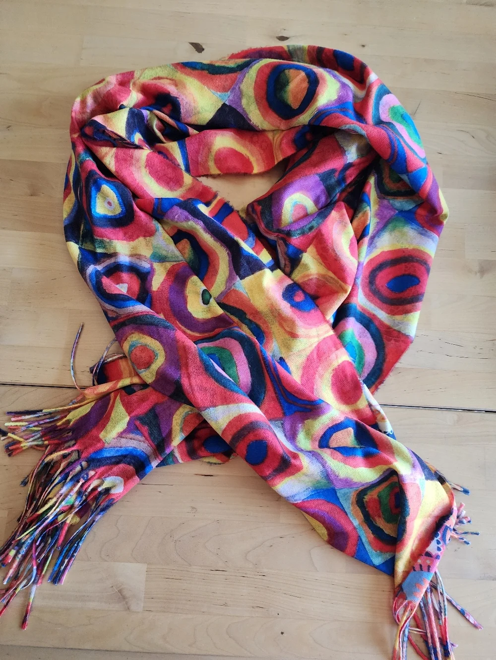 Squares with Concentric Circles by Wassily Kandinsky | Reversable Scarf - Picture 3 of 9